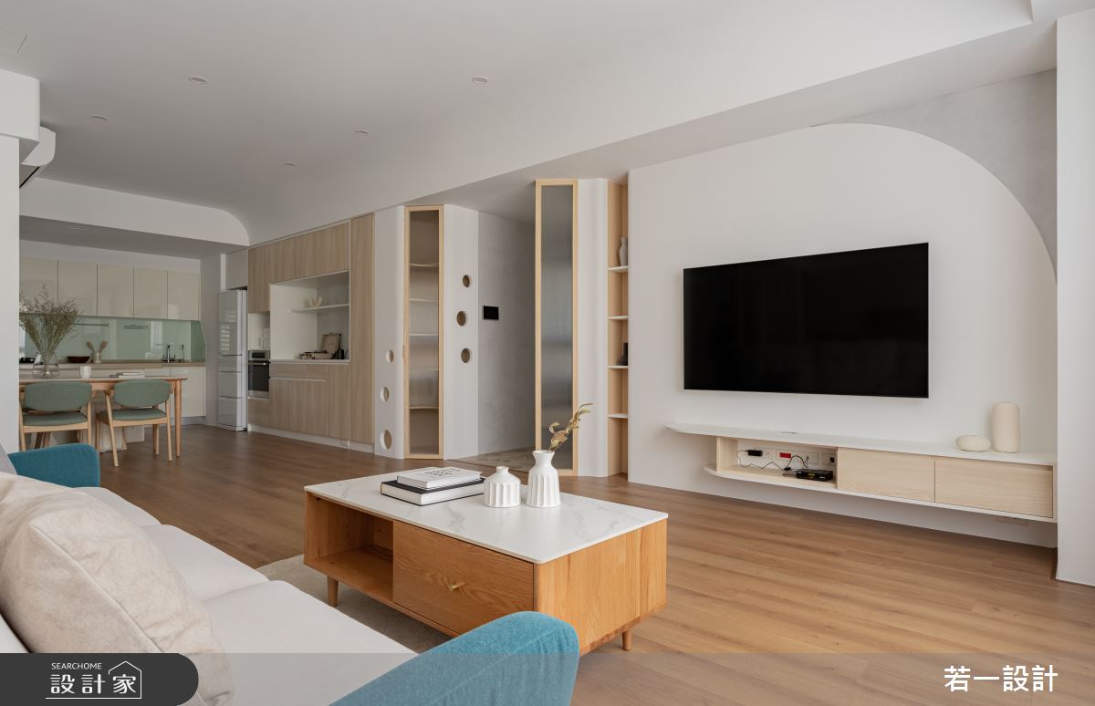 30坪新成屋(5年以下)＿日式簡約風客廳餐廳案例圖片＿若一設計＿若一_恬恬圈之5