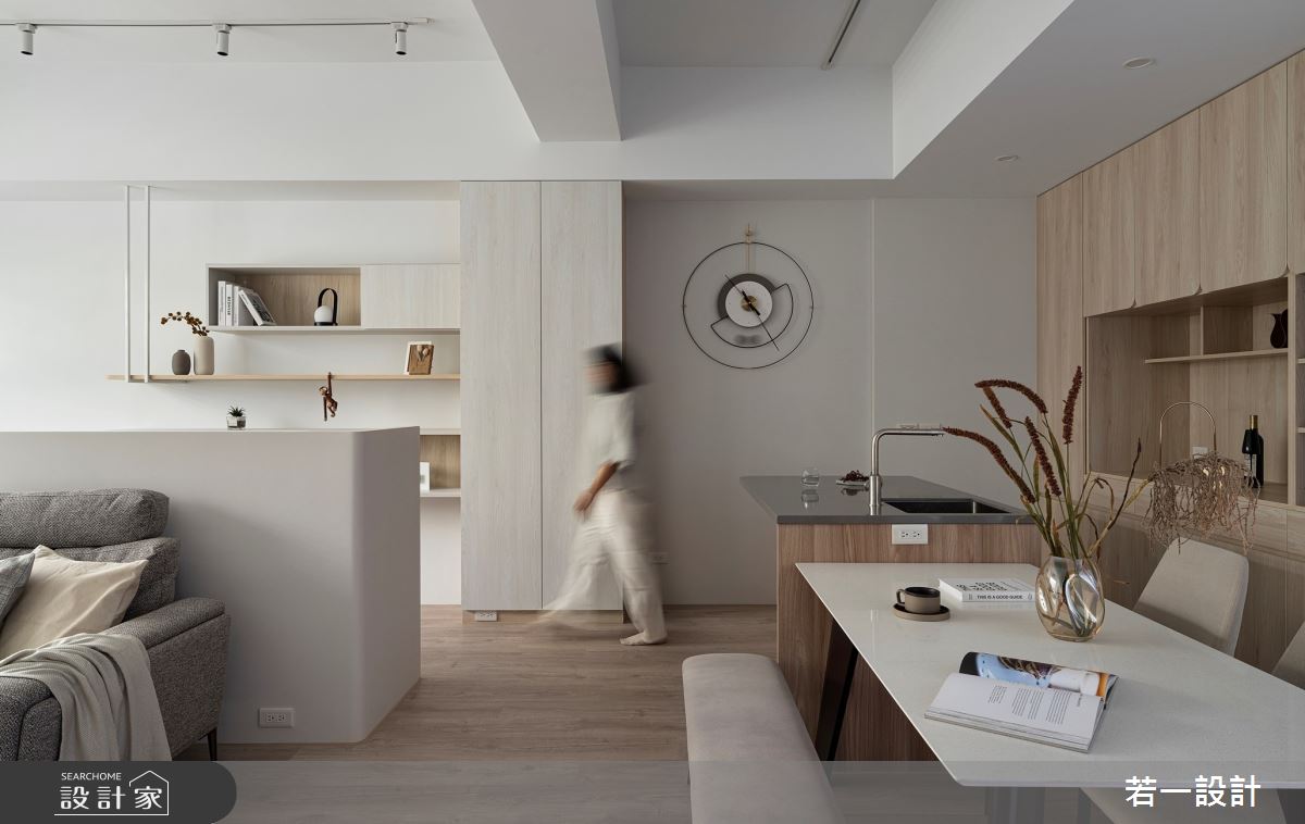 26坪新成屋(5年以下)＿北歐風餐廳書房工作區中島案例圖片＿若一設計＿若一_恬淡之2