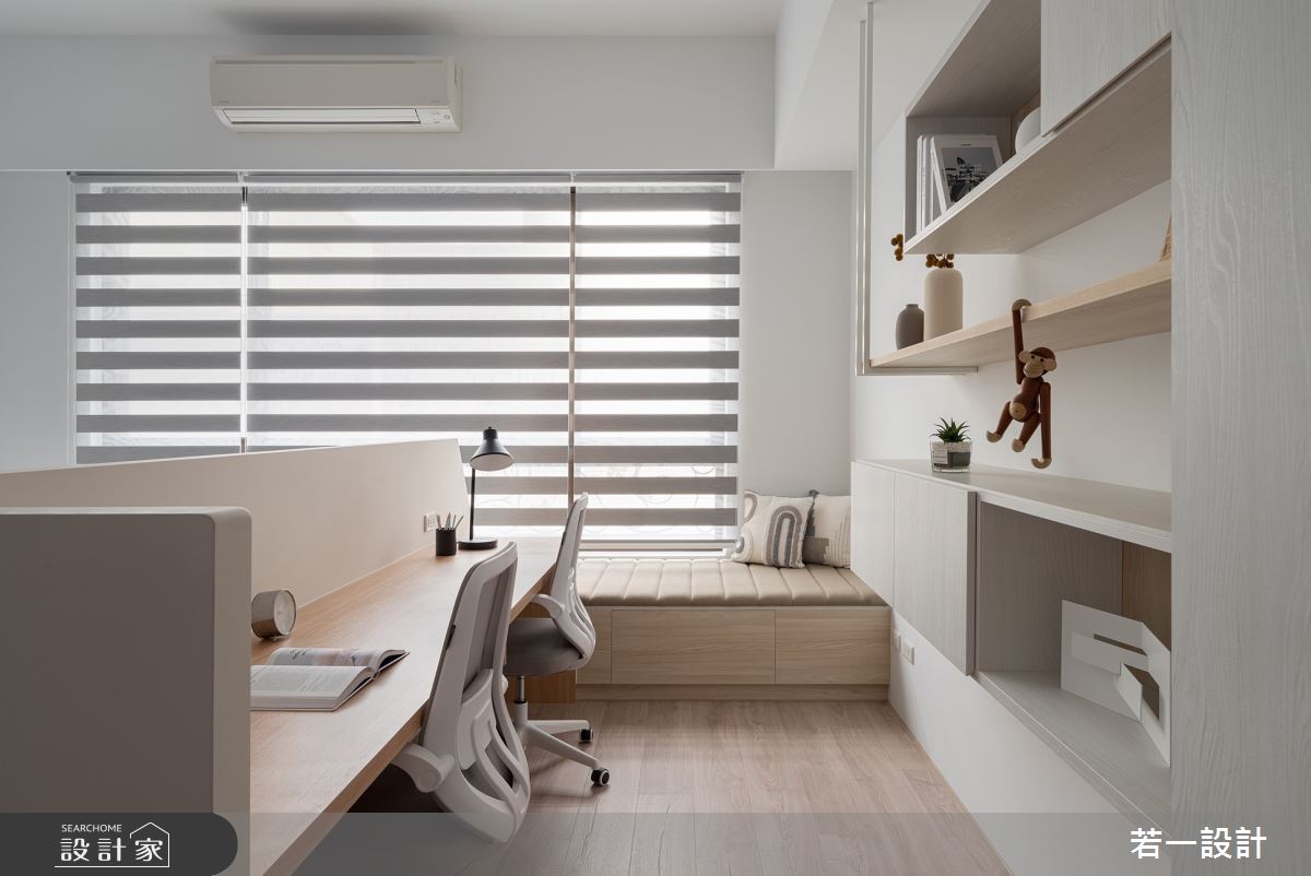 26坪新成屋(5年以下)＿北歐風書房工作區臥榻案例圖片＿若一設計＿若一_恬淡之5