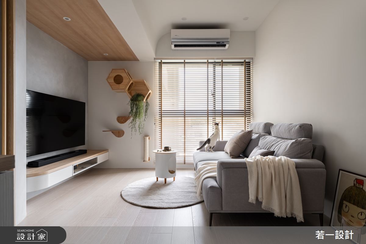 20坪新成屋(5年以下)＿日式簡約風客廳寵物案例圖片＿若一設計＿若一_暖寓之6