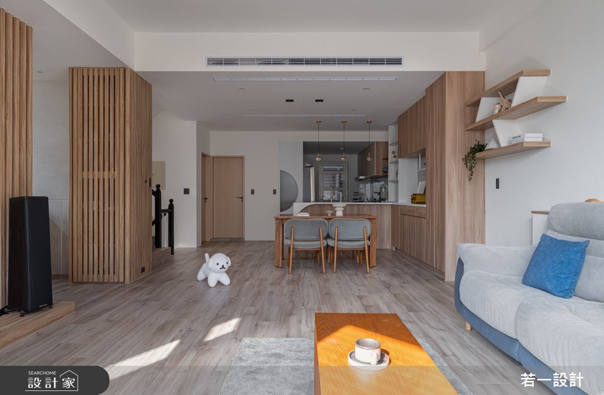 106坪老屋(16~30年)＿日式無印風客廳餐廳廚房中島案例圖片＿若一設計＿若一_入暮之10