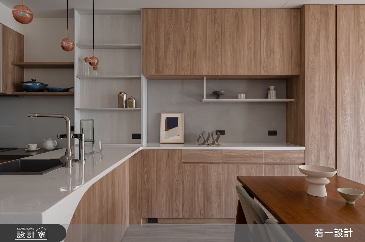 106坪老屋(16~30年)＿日式無印風餐廳廚房中島案例圖片＿若一設計＿若一_入暮之6