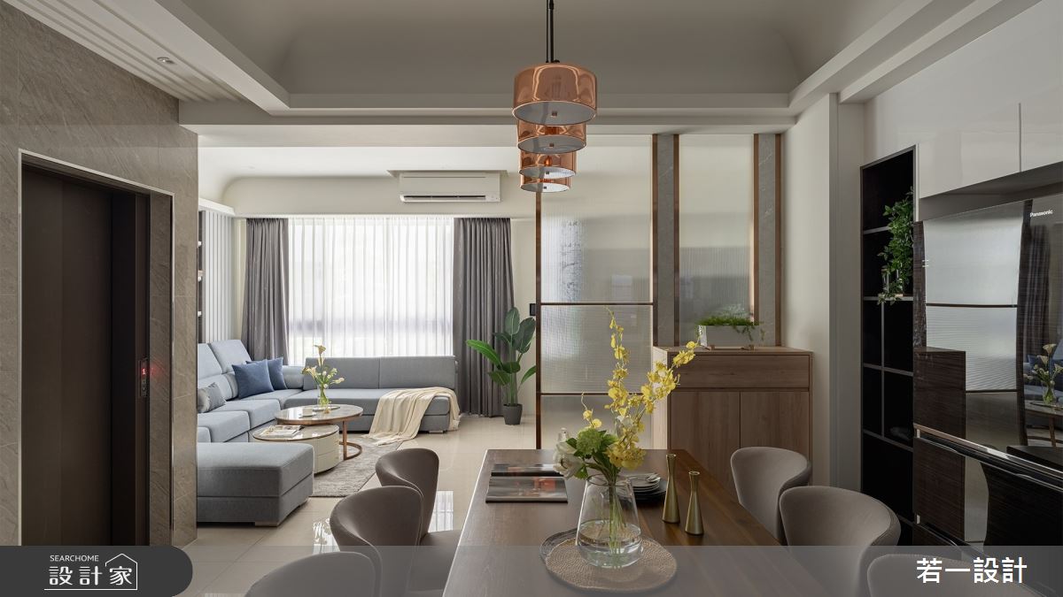 80坪新成屋(5年以下)＿輕奢風客廳餐廳案例圖片＿若一設計＿若一_蘊意之6