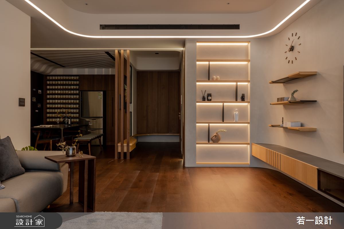 38坪新成屋(5年以下)＿現代人文風玄關客廳餐廳案例圖片＿若一設計＿若一_靜憩之5