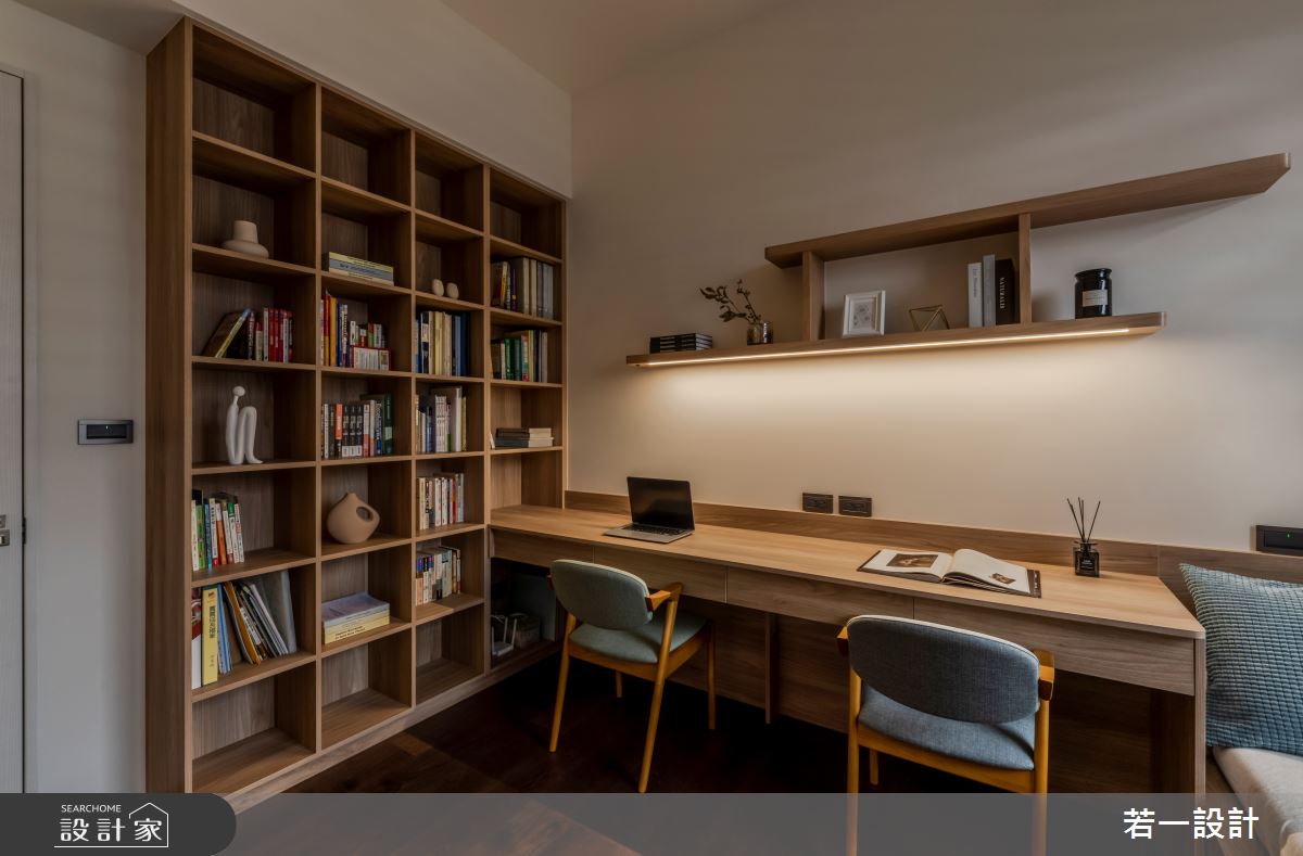 38坪新成屋(5年以下)＿現代人文風臥室書房工作區案例圖片＿若一設計＿若一_靜憩之14