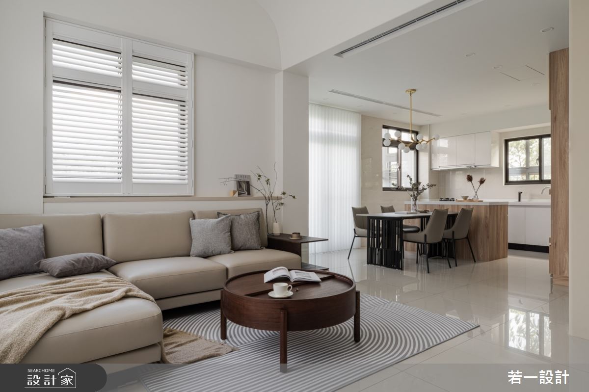70坪中古屋(5~15年)＿簡約風客廳餐廳廚房中島案例圖片＿若一設計＿若一_暄湲之4