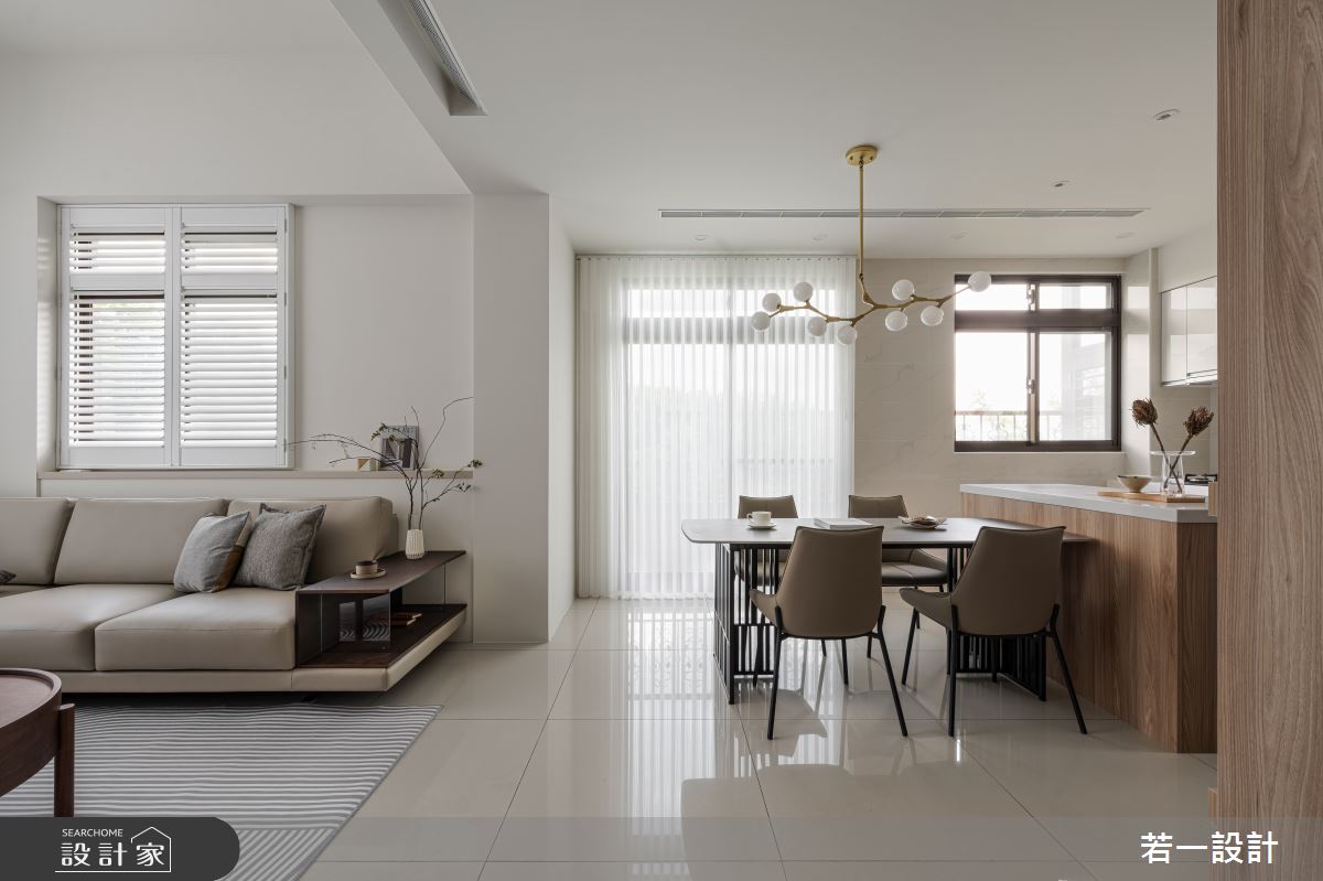 70坪中古屋(5~15年)＿簡約風客廳餐廳中島案例圖片＿若一設計＿若一_暄湲之6
