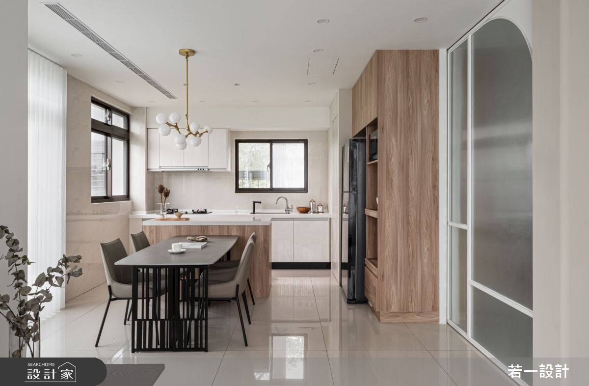 70坪中古屋(5~15年)＿簡約風餐廳廚房中島案例圖片＿若一設計＿若一_暄湲之8