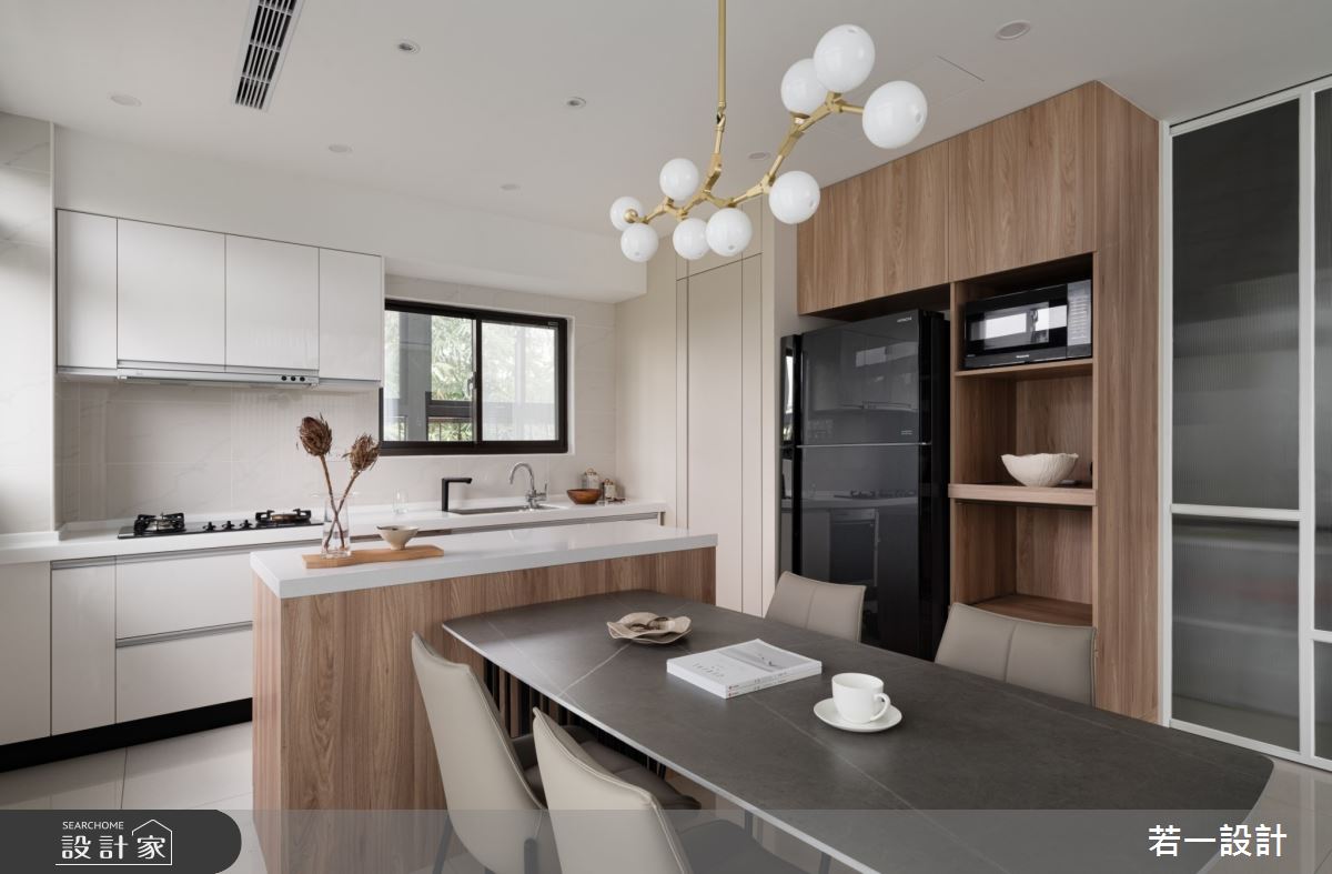 70坪中古屋(5~15年)＿簡約風餐廳廚房中島案例圖片＿若一設計＿若一_暄湲之9