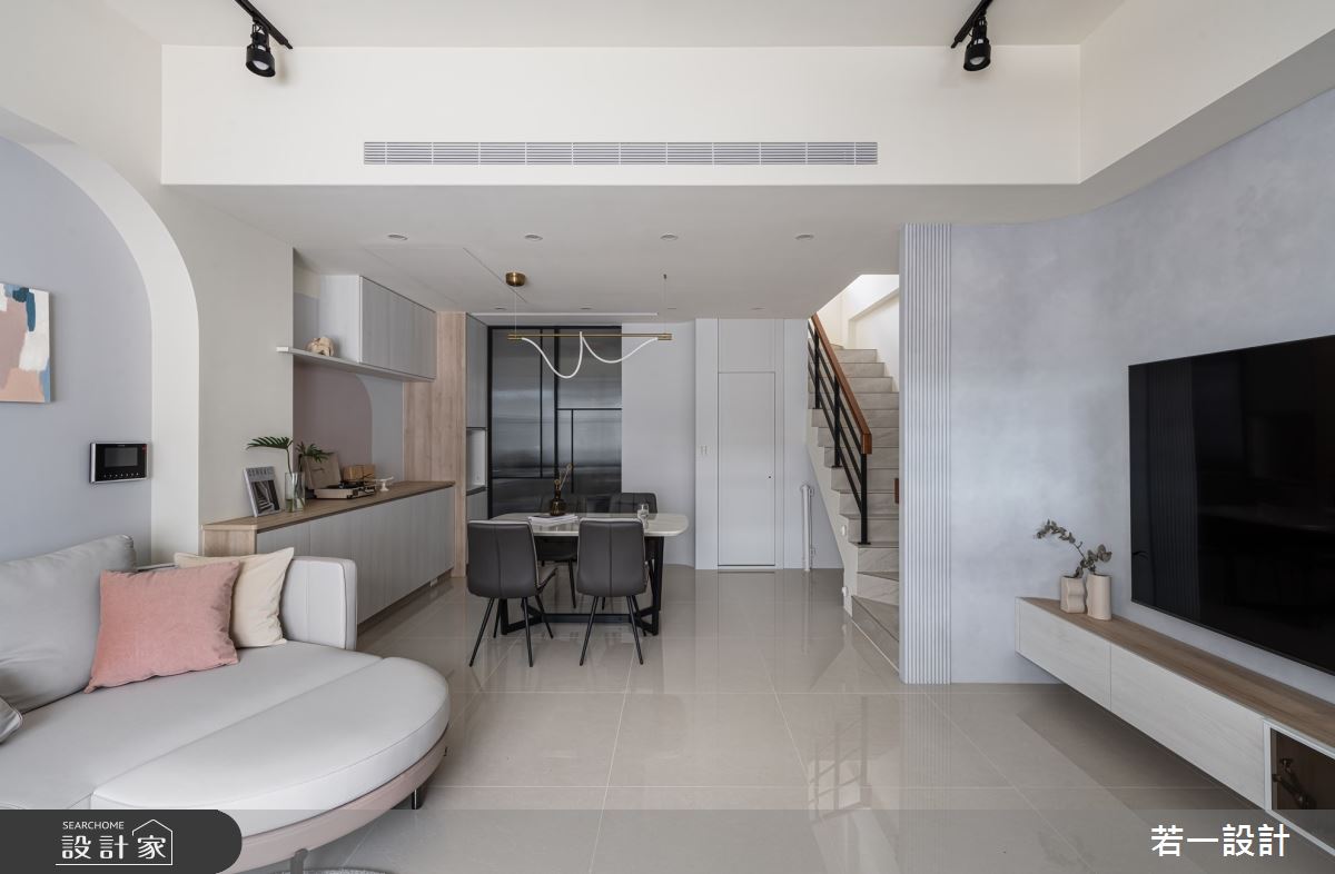 18坪新成屋(5年以下)＿北歐風客廳餐廳樓梯案例圖片＿若一設計＿若一_澄境之3