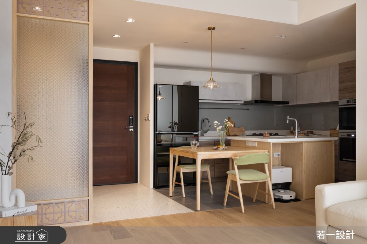 33坪新成屋(5年以下)＿日式風玄關餐廳廚房中島案例圖片＿若一設計＿若一_暮蘊之6