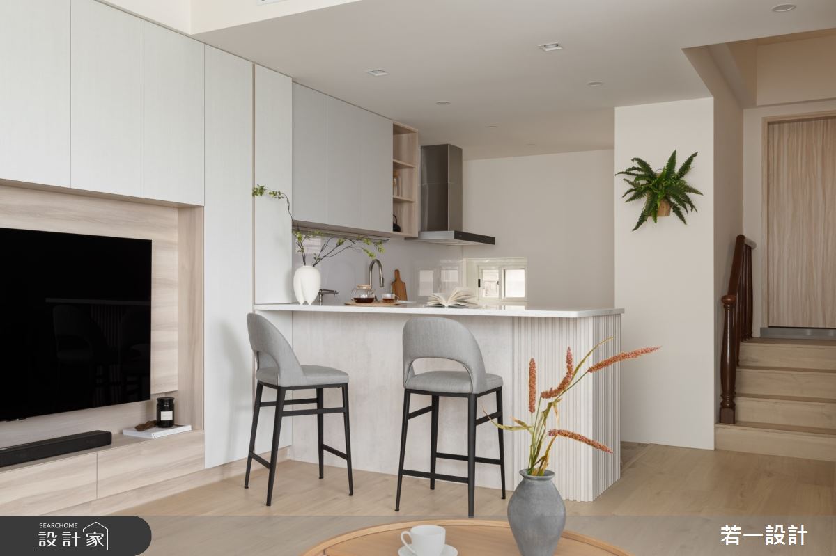 50坪老屋(16~30年)＿北歐風客廳餐廳吧檯樓梯中島案例圖片＿若一設計＿若一_曦韻之1