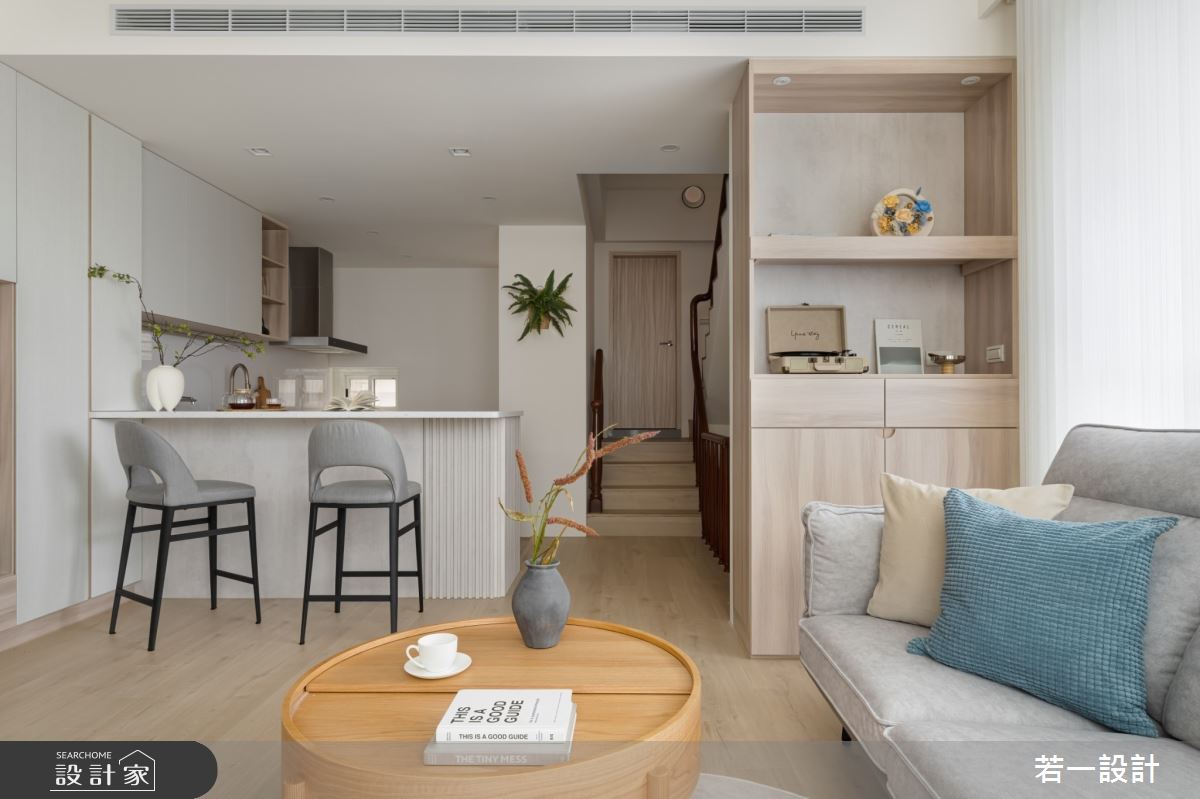 50坪老屋(16~30年)＿北歐風客廳餐廳吧檯樓梯中島案例圖片＿若一設計＿若一_曦韻之2