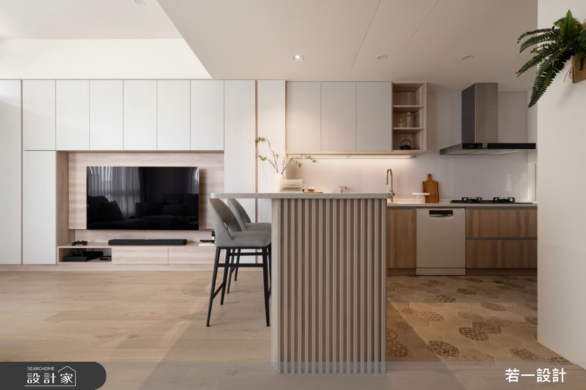 50坪老屋(16~30年)＿北歐風客廳餐廳廚房中島案例圖片＿若一設計＿若一_曦韻之5