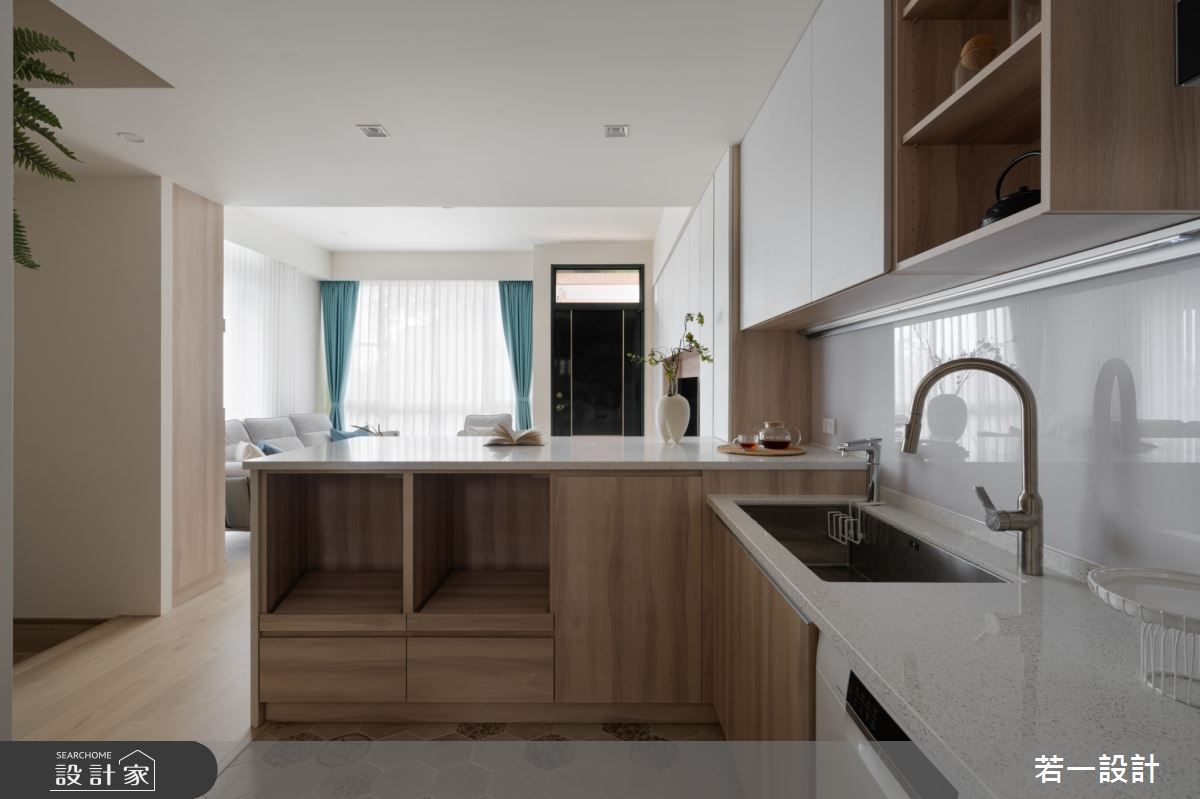 50坪老屋(16~30年)＿北歐風客廳廚房中島案例圖片＿若一設計＿若一_曦韻之6