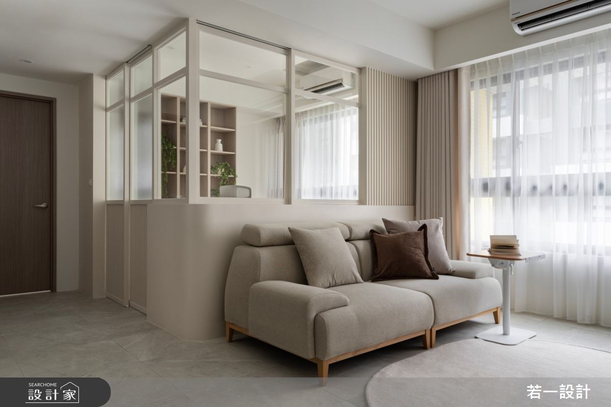 預售屋＿混搭風客廳書房案例圖片＿若一設計＿若一_柔蓿之8