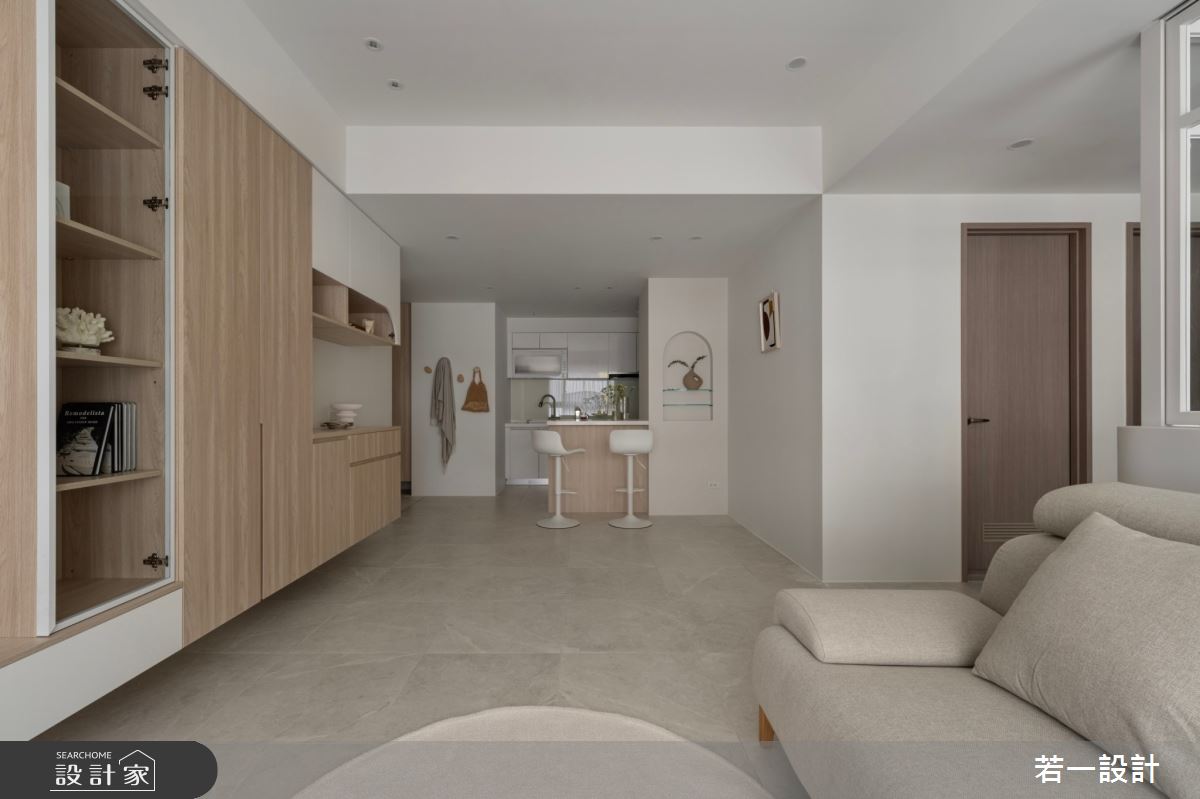 預售屋＿混搭風客廳廚房吧檯案例圖片＿若一設計＿若一_柔蓿之4