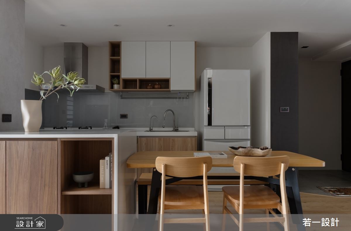 28坪中古屋(5~15年)＿日式風餐廳廚房中島案例圖片＿若一設計＿若一_沐寂之11