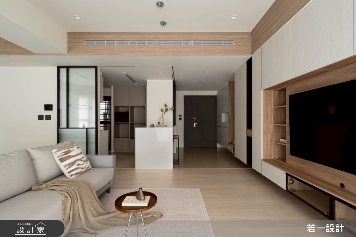 中古屋(5~15年)＿簡約風玄關客廳廚房吧檯中島案例圖片＿若一設計＿若一_漫影之6