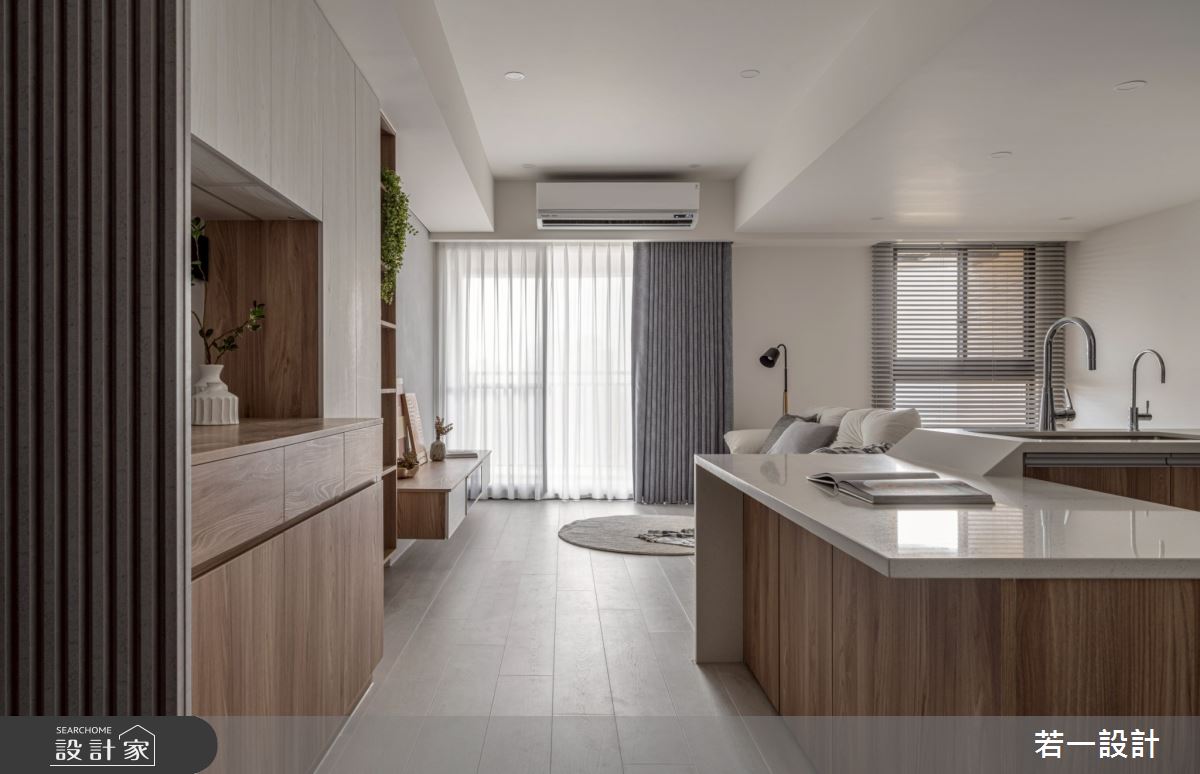 20坪新成屋(5年以下)＿混搭風客廳餐廳中島案例圖片＿若一設計＿若一_睦境之2