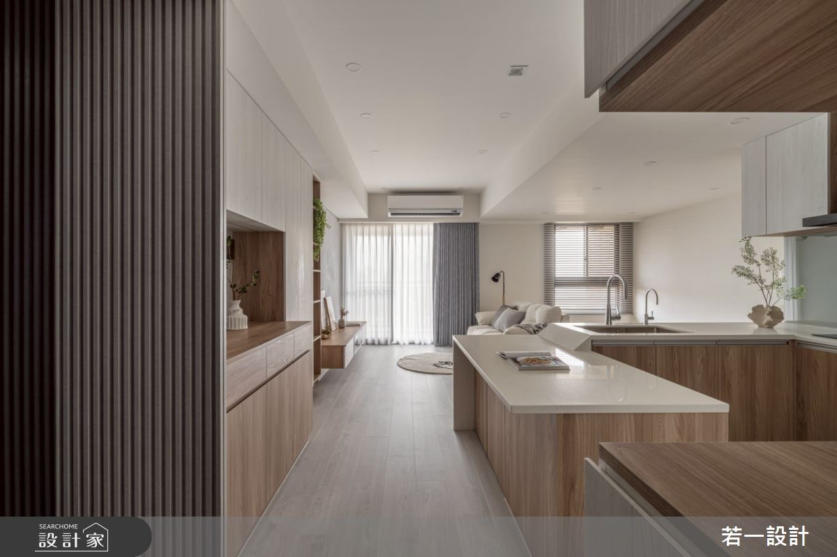 20坪新成屋(5年以下)＿混搭風客廳餐廳廚房中島案例圖片＿若一設計＿若一_睦境之3