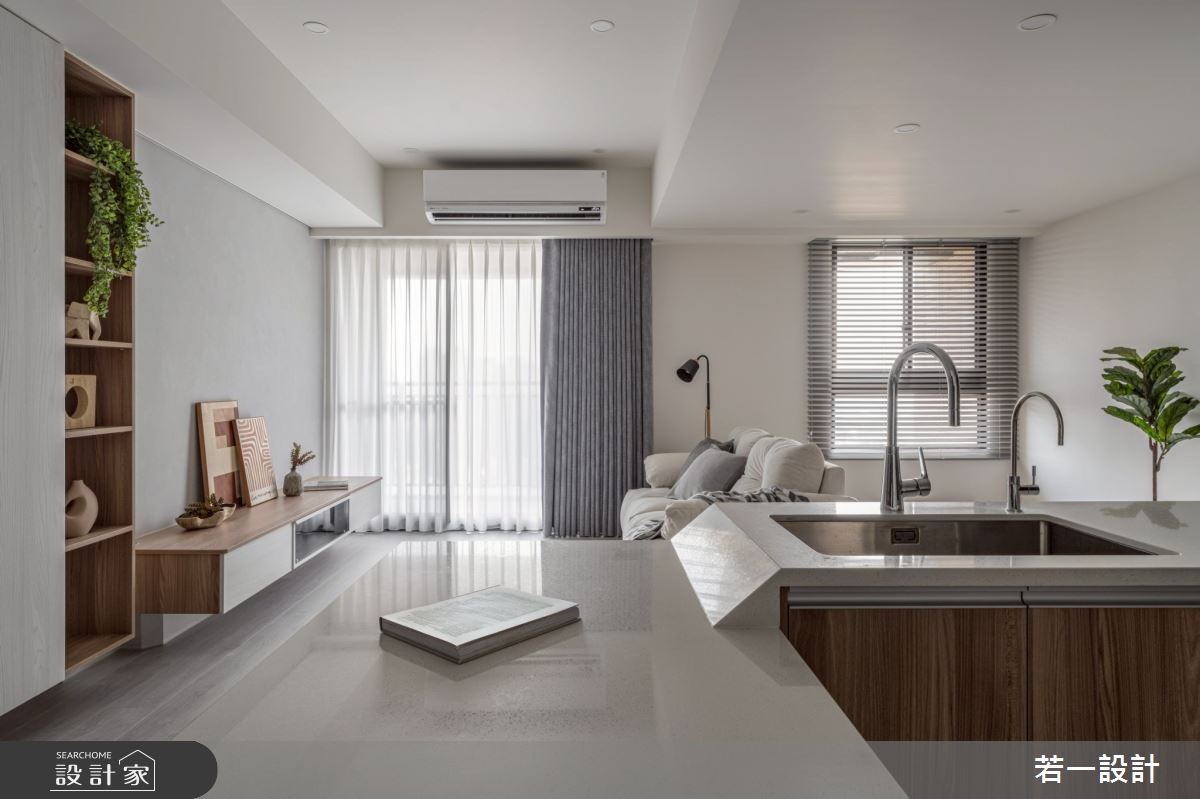 20坪新成屋(5年以下)＿混搭風客廳中島案例圖片＿若一設計＿若一_睦境之5