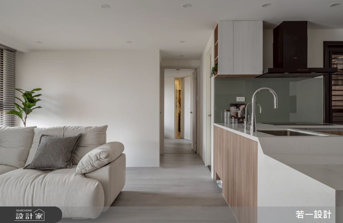20坪新成屋(5年以下)＿混搭風客廳走廊中島案例圖片＿若一設計＿若一_睦境之9