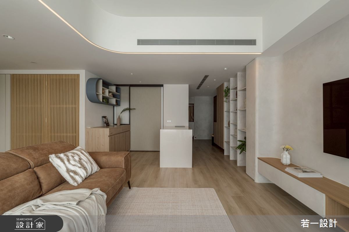新成屋(5年以下)＿混搭風玄關客廳餐廳案例圖片＿若一設計＿若一_暮木光影之8