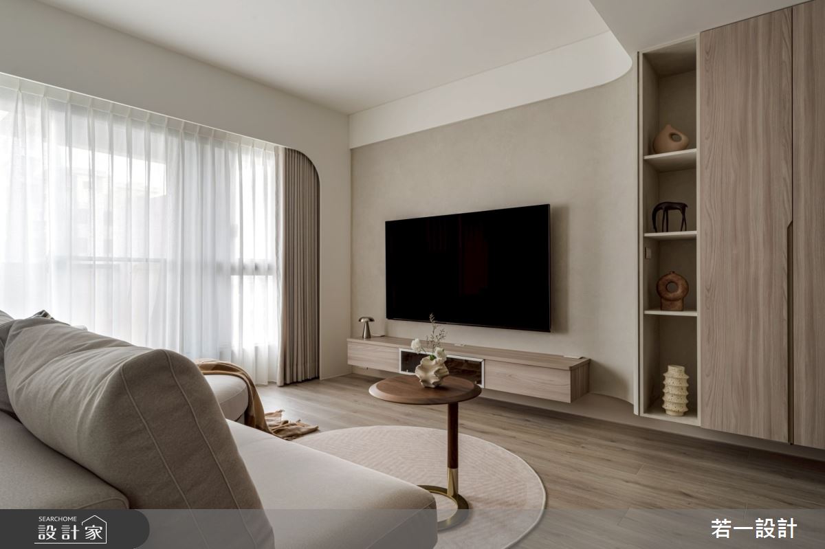 25坪新成屋(5年以下)＿奶茶風客廳案例圖片＿若一設計＿若一_映禾之3