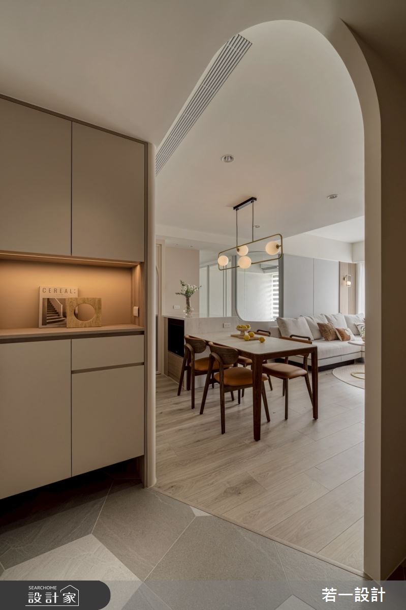 25坪新成屋(5年以下)＿奶茶風玄關餐廳案例圖片＿若一設計＿若一_映禾之1