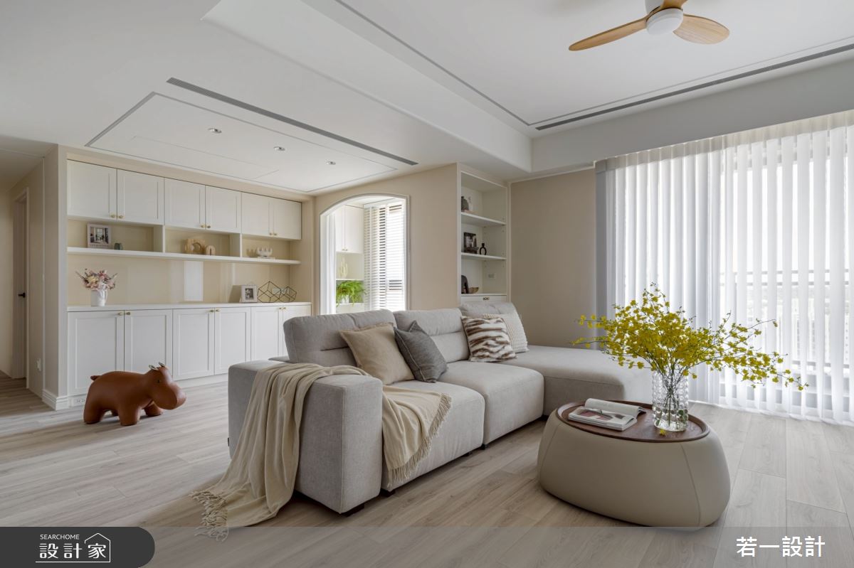 33坪新成屋(5年以下)＿新古典客廳多功能室案例圖片＿若一設計＿若一_柔霧之4