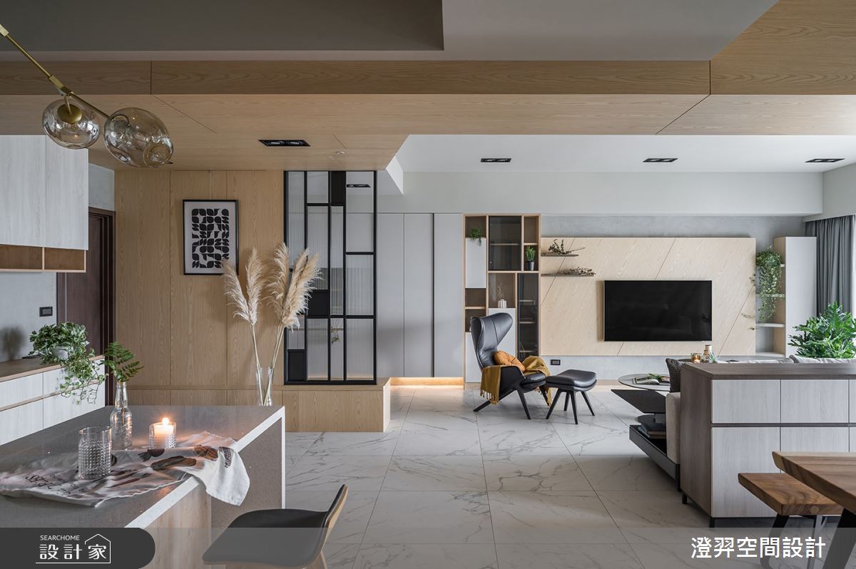 40坪新成屋(5年以下)＿北歐風客廳餐廳中島案例圖片＿澄羿空間設計＿澄羿_曦寓之18