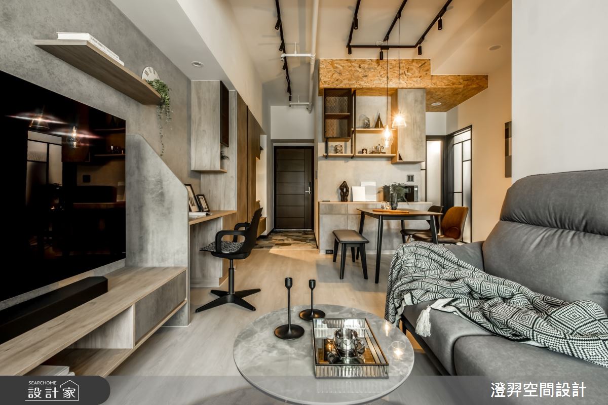 15坪新成屋(5年以下)＿工業風玄關客廳餐廳工作區案例圖片＿澄羿空間設計＿澄羿_夏洛之10