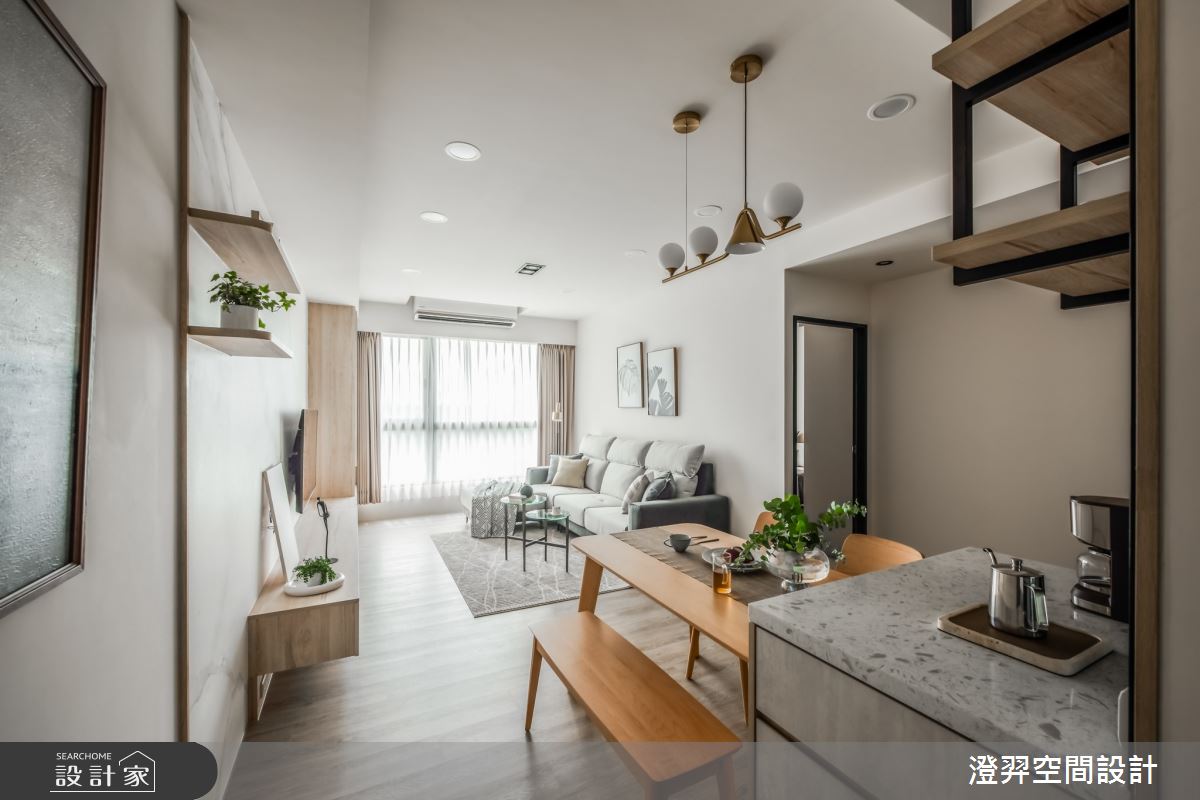 22坪新成屋(5年以下)＿北歐風客廳餐廳中島案例圖片＿澄羿空間設計＿澄羿_辰喆之4
