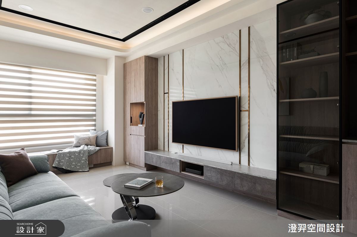 21坪新成屋(5年以下)＿現代風客廳臥榻案例圖片＿澄羿空間設計＿澄羿_浮金之9