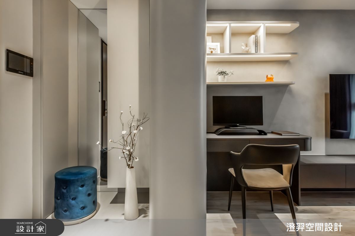 12坪新成屋(5年以下)＿現代風玄關客廳工作區案例圖片＿澄羿空間設計＿澄羿_暮羽之2