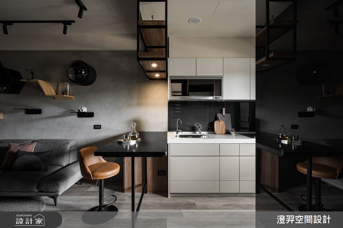 12坪新成屋(5年以下)＿工業風客廳餐廳廚房吧檯案例圖片＿澄羿空間設計＿澄羿_璞木之10