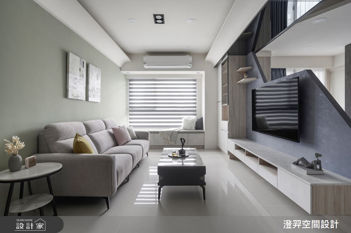 35坪新成屋(5年以下)＿現代風客廳臥榻案例圖片＿澄羿空間設計＿澄羿_光和light&peace之7