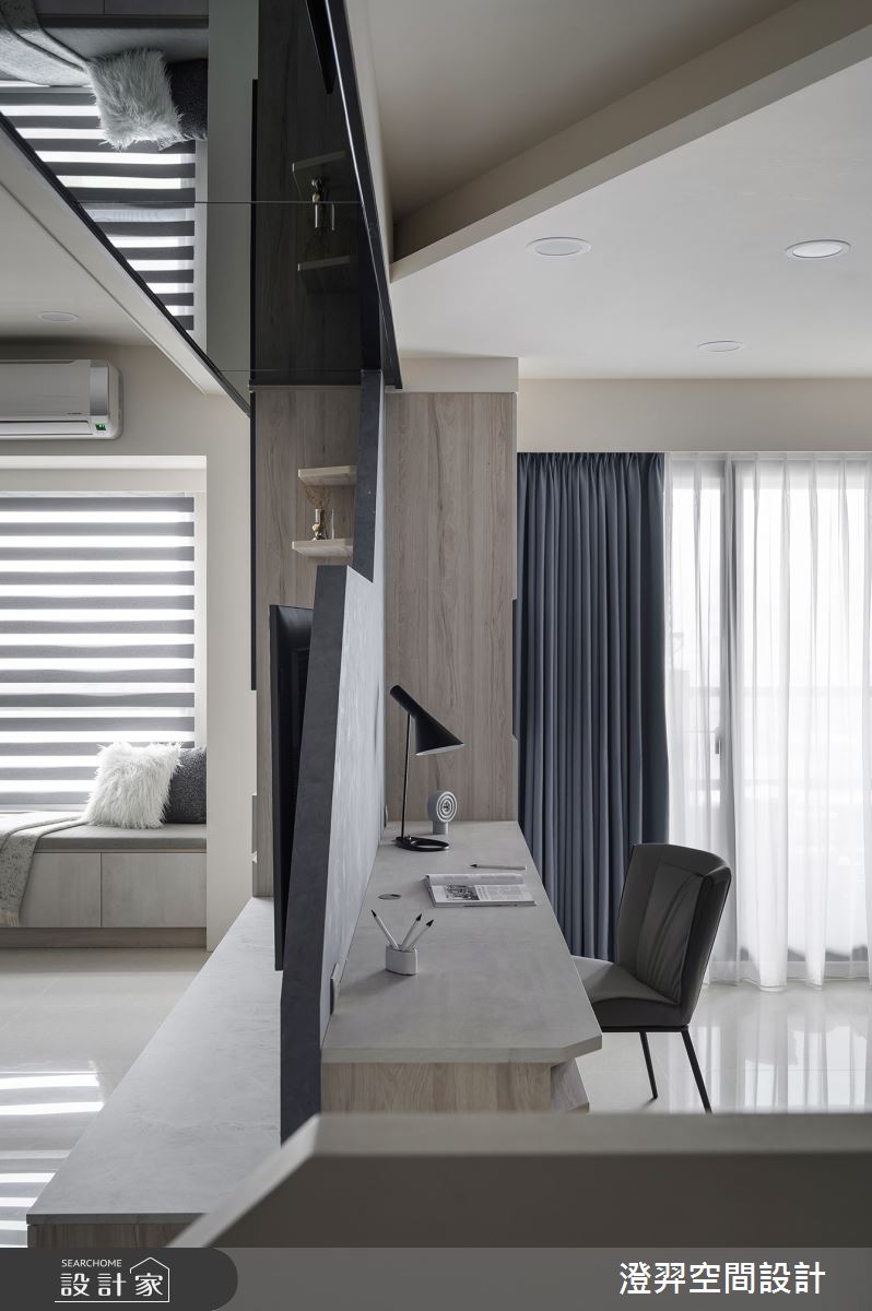 35坪新成屋(5年以下)＿現代風客廳書房臥榻案例圖片＿澄羿空間設計＿澄羿_光和light&peace之23