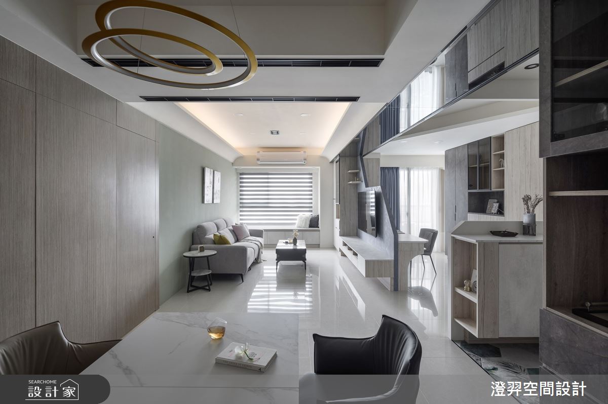 35坪新成屋(5年以下)＿現代風客廳餐廳書房臥榻案例圖片＿澄羿空間設計＿澄羿_光和light&peace之21