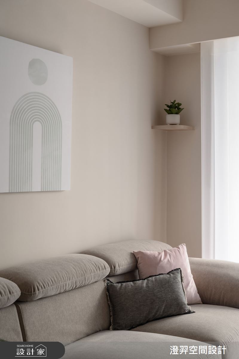 15坪新成屋(5年以下)＿韓系奶油風客廳案例圖片＿澄羿空間設計＿澄羿_月汐之9