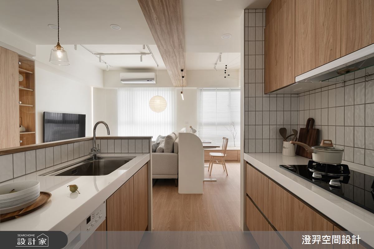 16坪新成屋(5年以下)＿日式無印風廚房中島案例圖片＿澄羿空間設計＿澄羿_光木之森之14