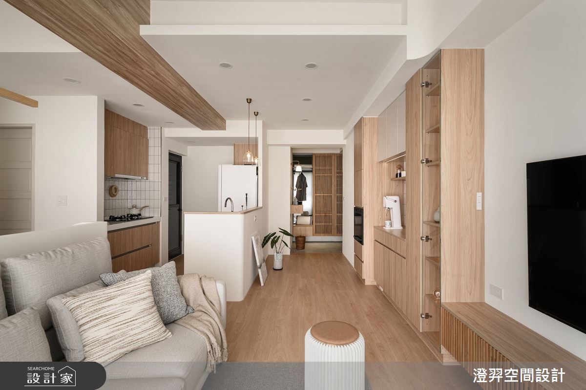 16坪新成屋(5年以下)＿日式無印風玄關客廳廚房中島案例圖片＿澄羿空間設計＿澄羿_光木之森之9