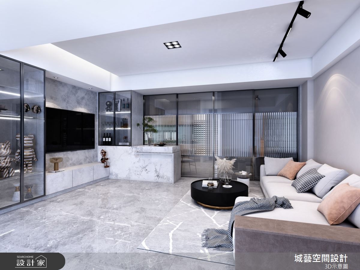 60坪新成屋(5年以下)＿混搭風客廳中島案例圖片＿城藝空間設計＿城藝_09之15