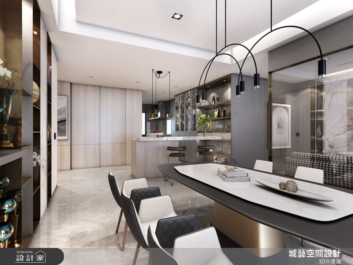 69坪新成屋(5年以下)＿混搭風餐廳廚房中島案例圖片＿城藝空間設計＿城藝_18之6