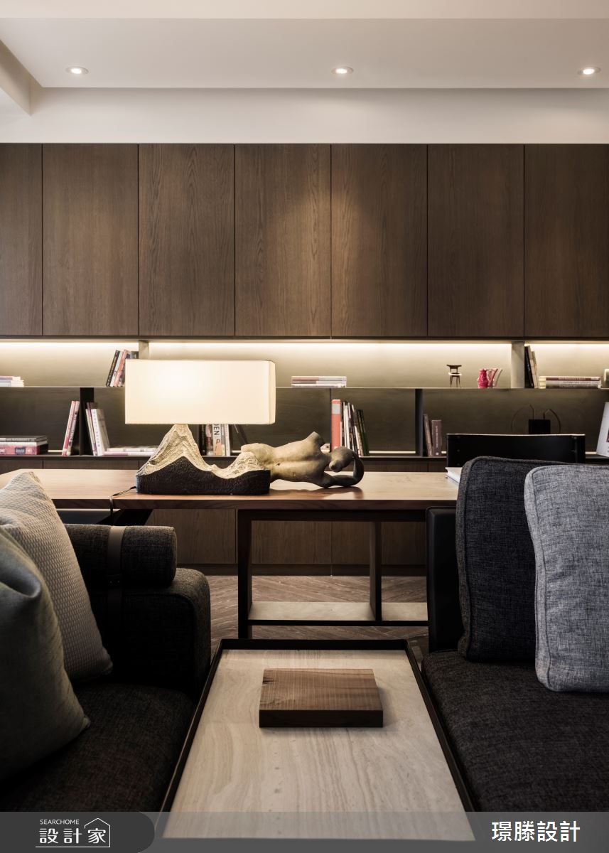 47坪新成屋(5年以下)＿現代風客廳工作區案例圖片＿璟滕設計＿璟滕_茫原栗色之10