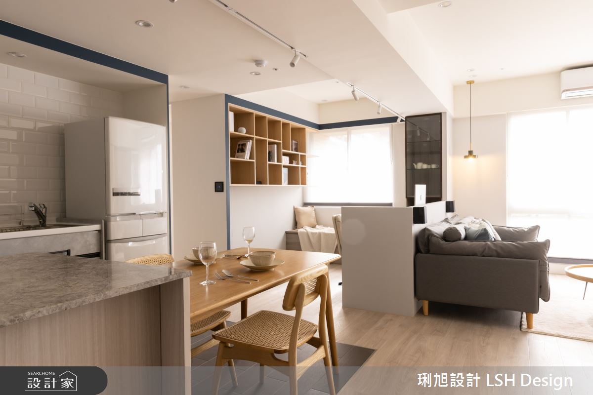 25坪中古屋(5~15年)＿現代風客廳餐廳廚房書房工作區中島案例圖片＿琍旭室內裝修設計＿琍旭_原 ‧ 折之9