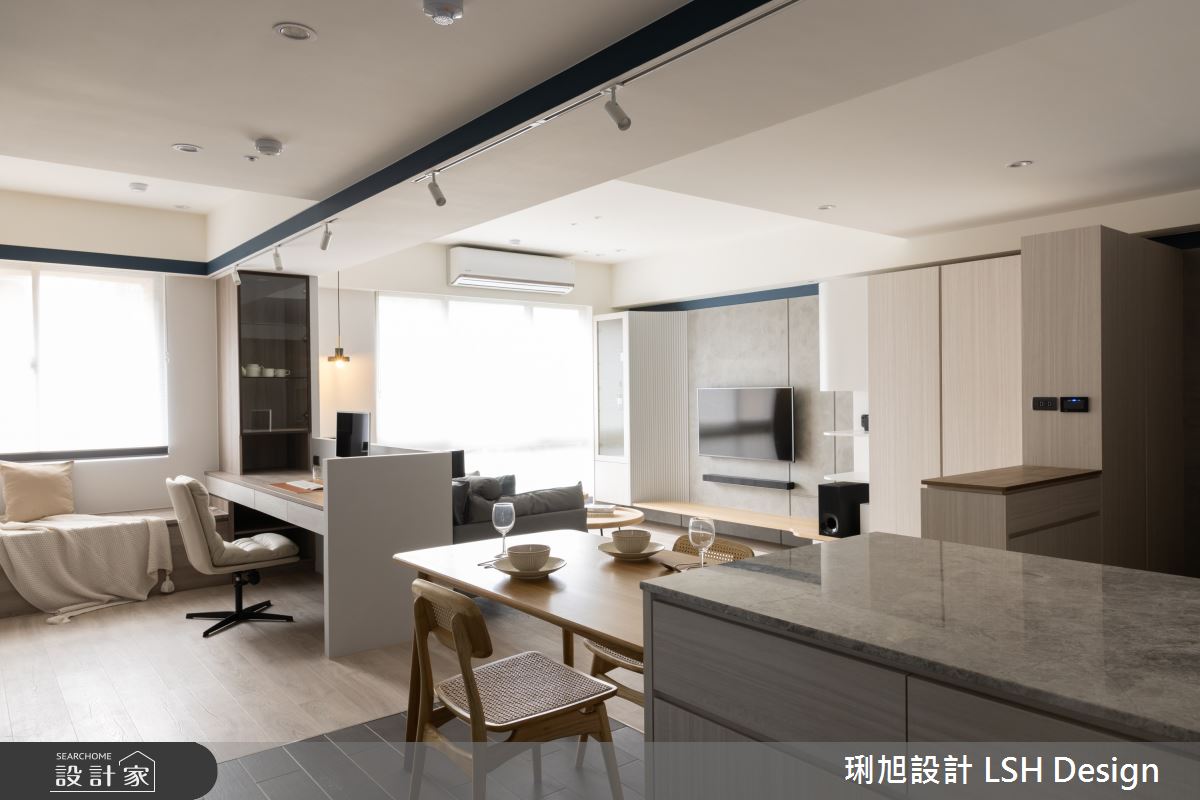 25坪中古屋(5~15年)＿現代風玄關客廳餐廳書房工作區臥榻中島案例圖片＿琍旭室內裝修設計＿琍旭_原 ‧ 折之10