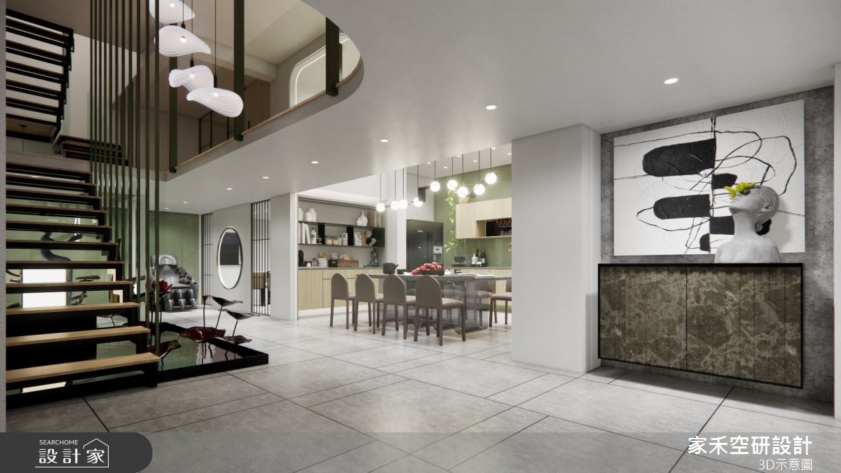 85坪毛胚屋＿現代風餐廳樓梯案例圖片＿家禾空研設計＿家禾_05之3