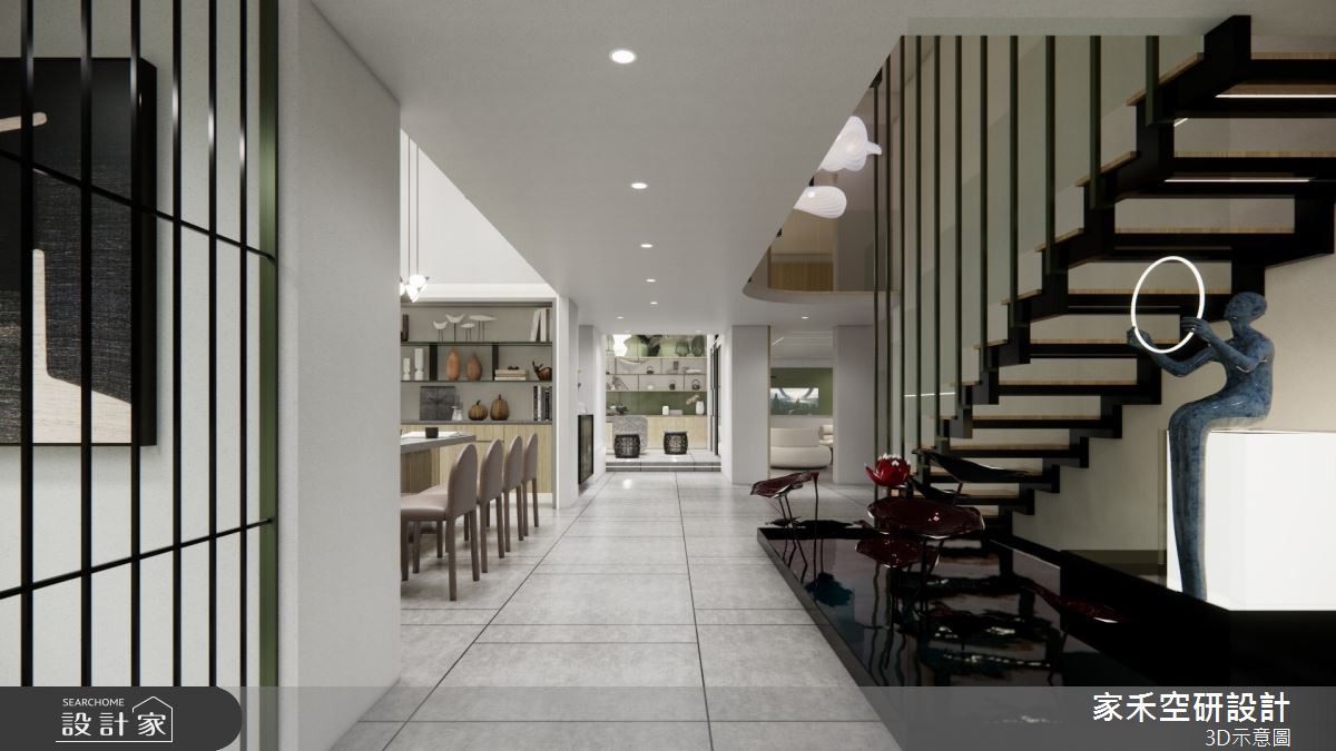 85坪毛胚屋＿現代風樓梯走廊案例圖片＿家禾空研設計＿家禾_05之7